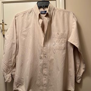 Men’s Ralph Lauren Khaki Polo button down shirt Size large
